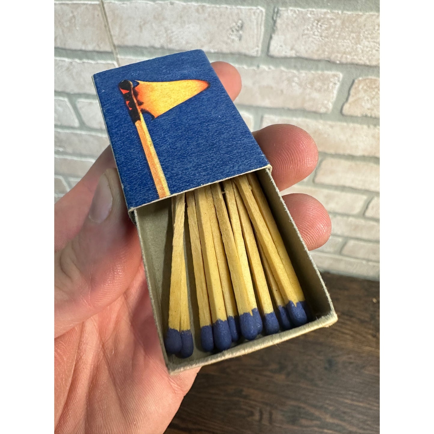 VINTAGE STRIKE ANYWHERE FLAME BOX OHIO BLUE TIP MATCHES 2"x1.5" BOX