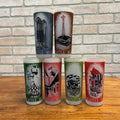 Vintage Seattle World's Fair Drinking Glass Lot of Six (6) 1962 Frosted Tall Tumblers Space Needle