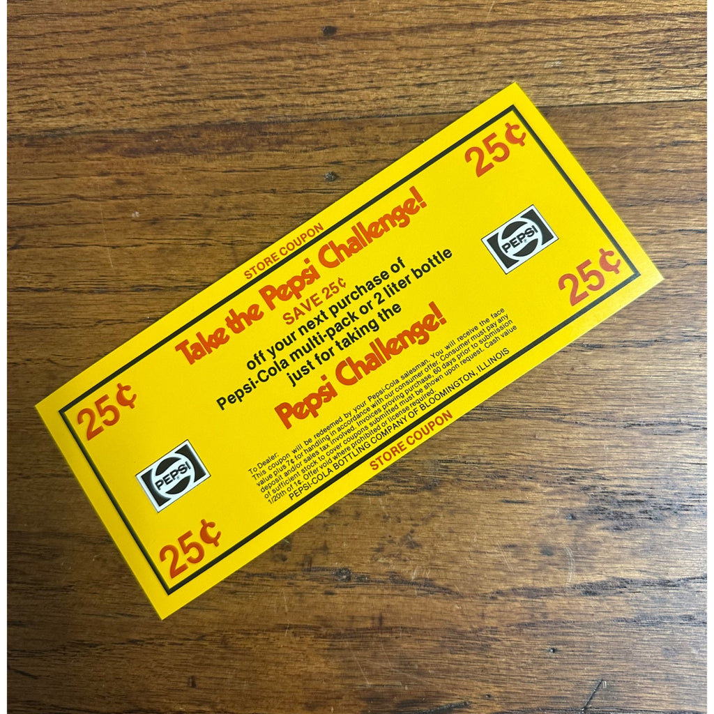 Vintage 1980s Pepsi Cola Store Coupon Promo Advertising Card Take the Challenge