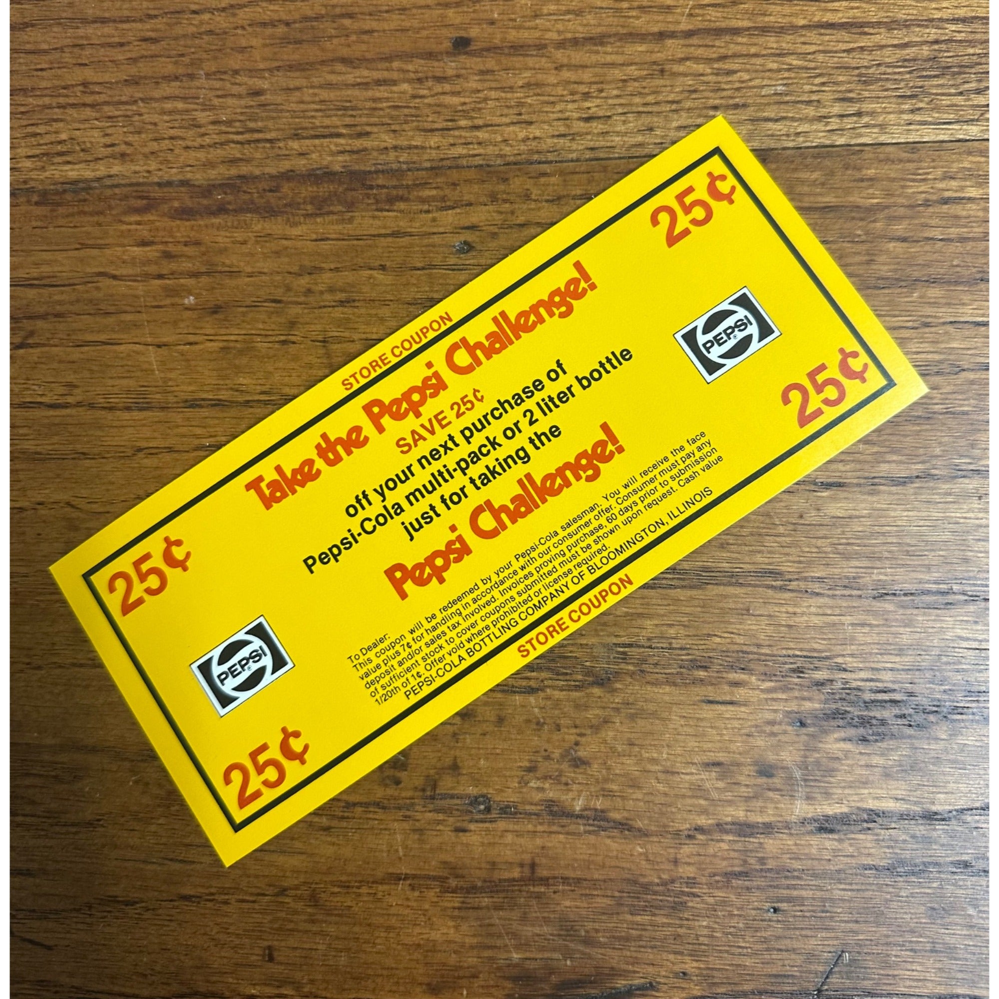 Vintage 1980s Pepsi Cola Store Coupon Promo Advertising Card Take the Challenge