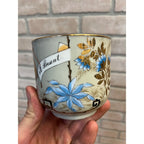 Antique Victorian Orante Storck Bird Shaving Mug Ladies Gold Rim