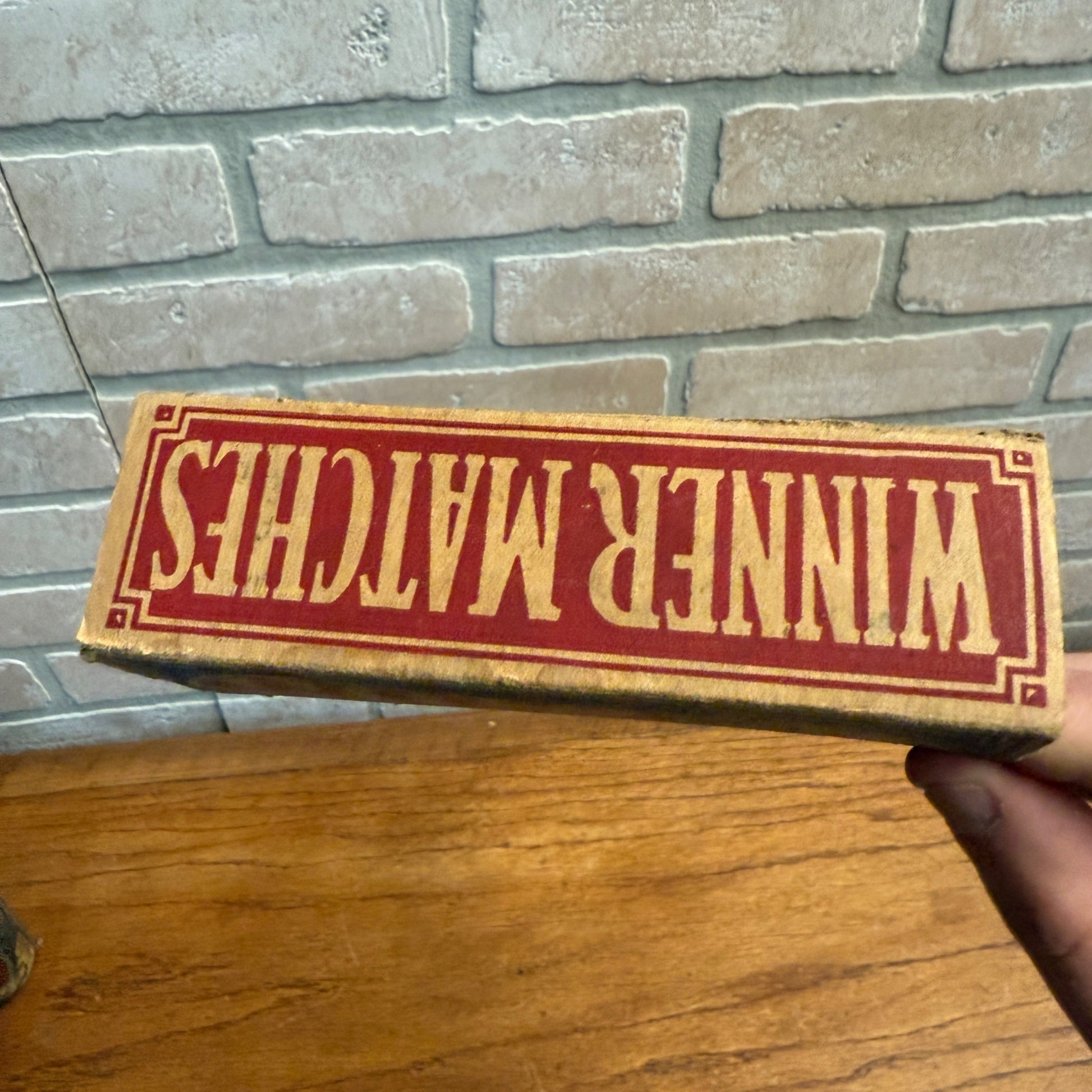 Vintage Winner Matches Advertising Match Box w/ Matches Grocery Decor