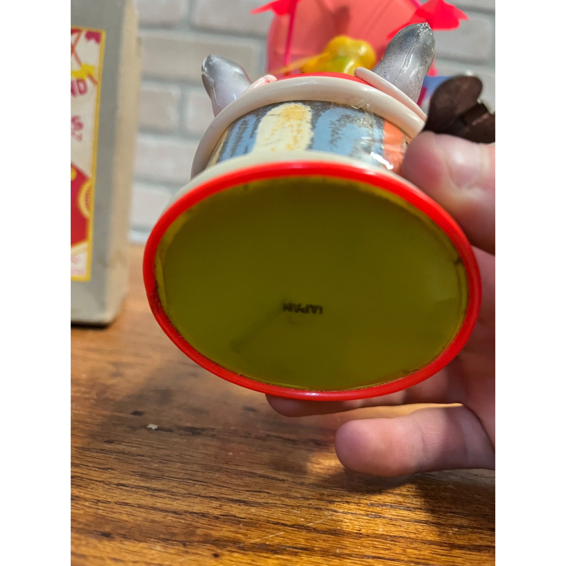 Vintage 1930s Japan Celluloid Windup Toy Merry Go Round Circus w/ Box - Works