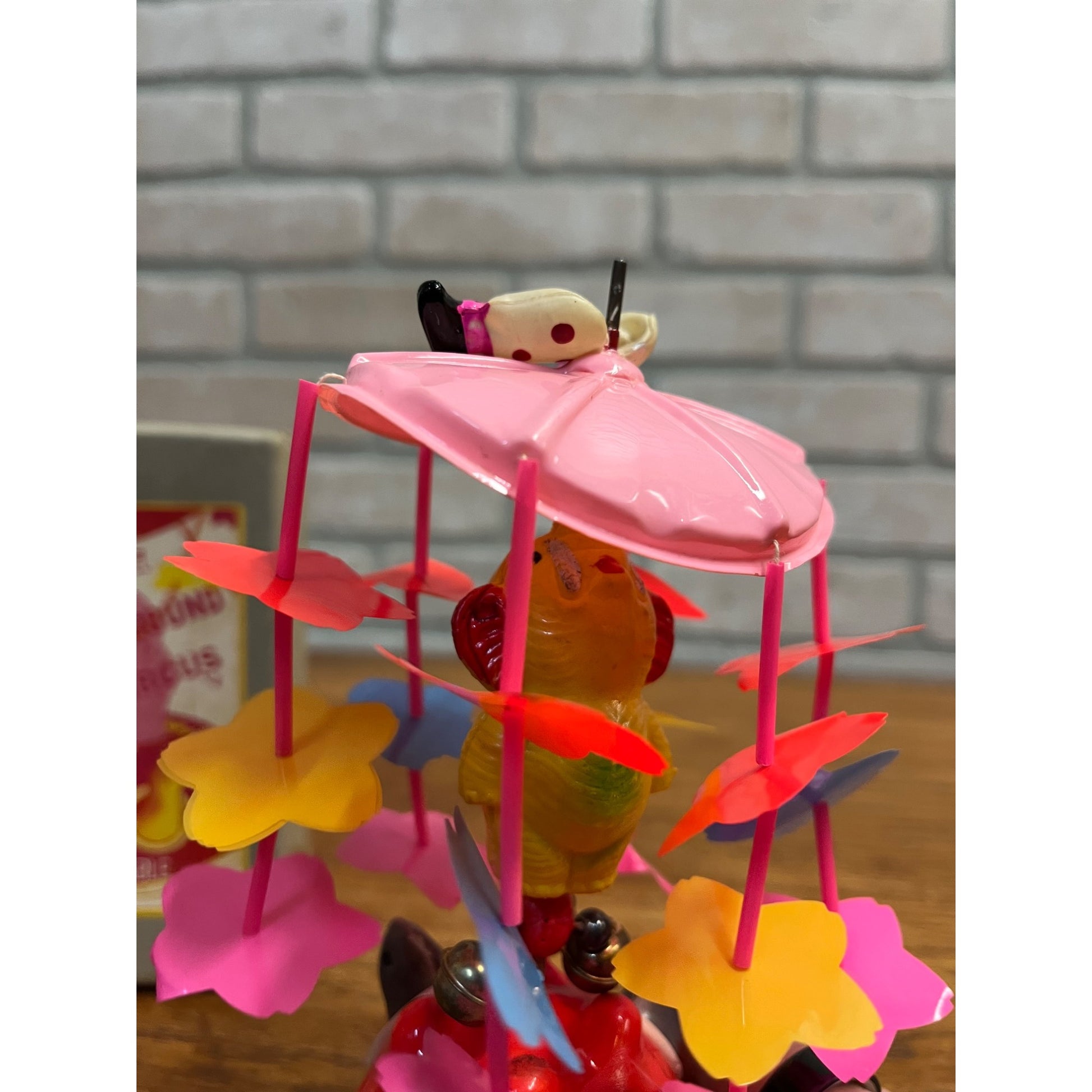 Vintage 1930s Japan Celluloid Windup Toy Merry Go Round Circus w/ Box - Works