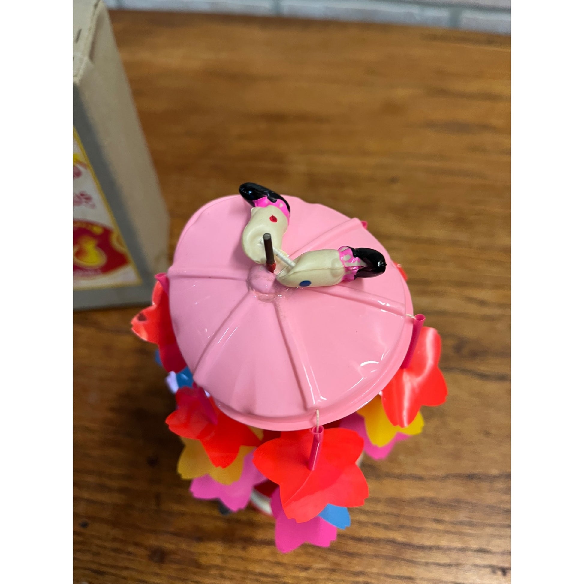 Vintage 1930s Japan Celluloid Windup Toy Merry Go Round Circus w/ Box - Works