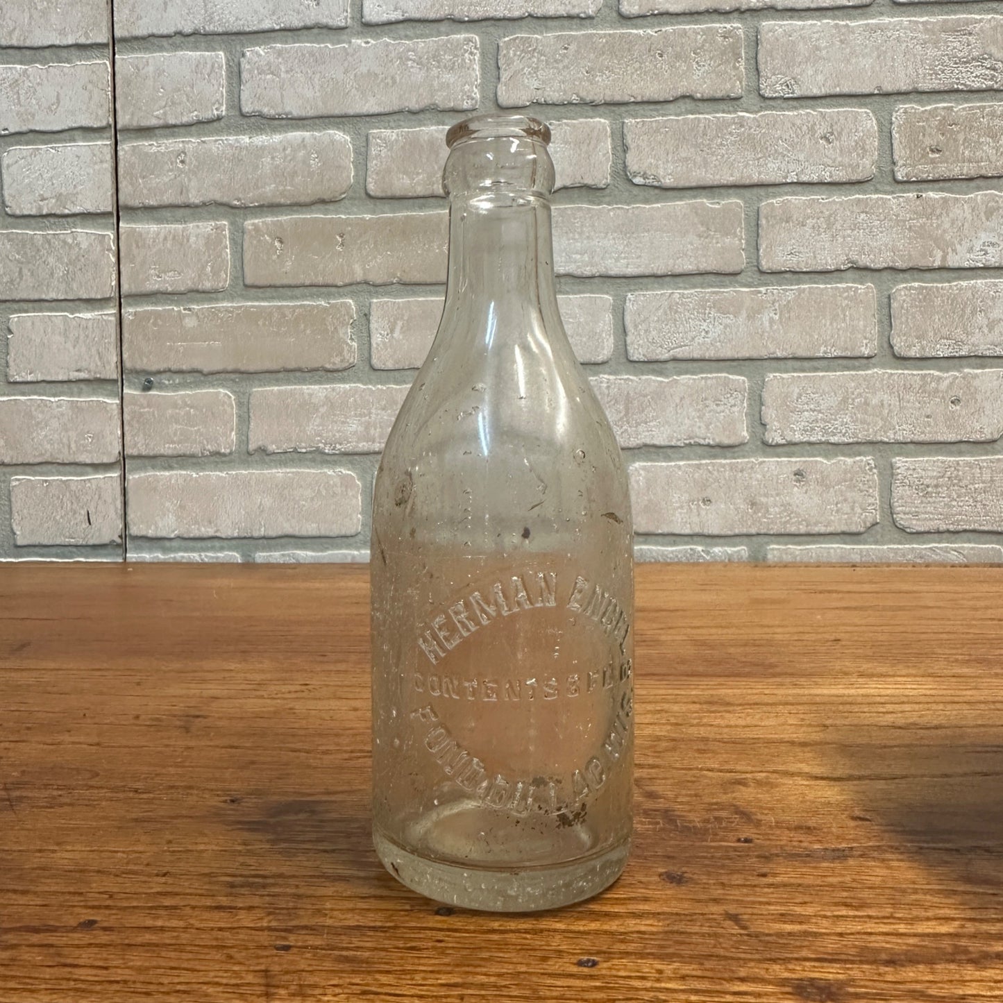 Vintage Herman Engel 8oz Fond du Lac Wis Soda Bottle