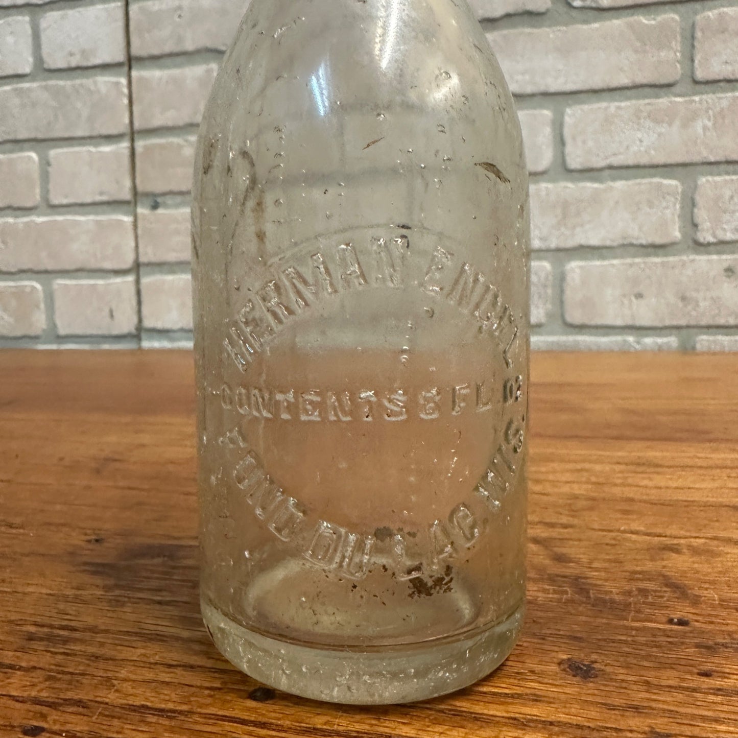 Vintage Herman Engel 8oz Fond du Lac Wis Soda Bottle