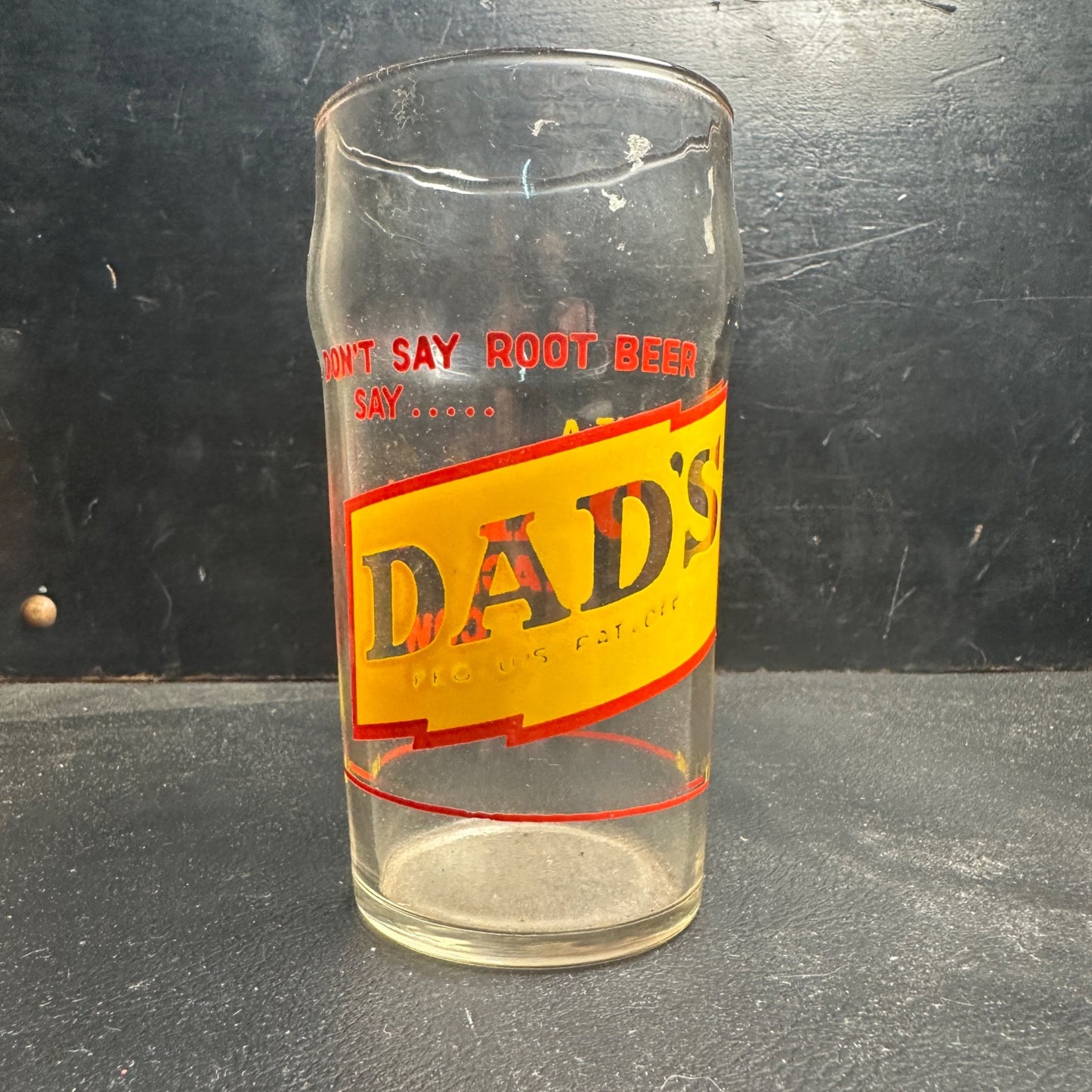 Vintage Dads Root Beer Measure Syrup Soda Fountain Glass Drinking Cup