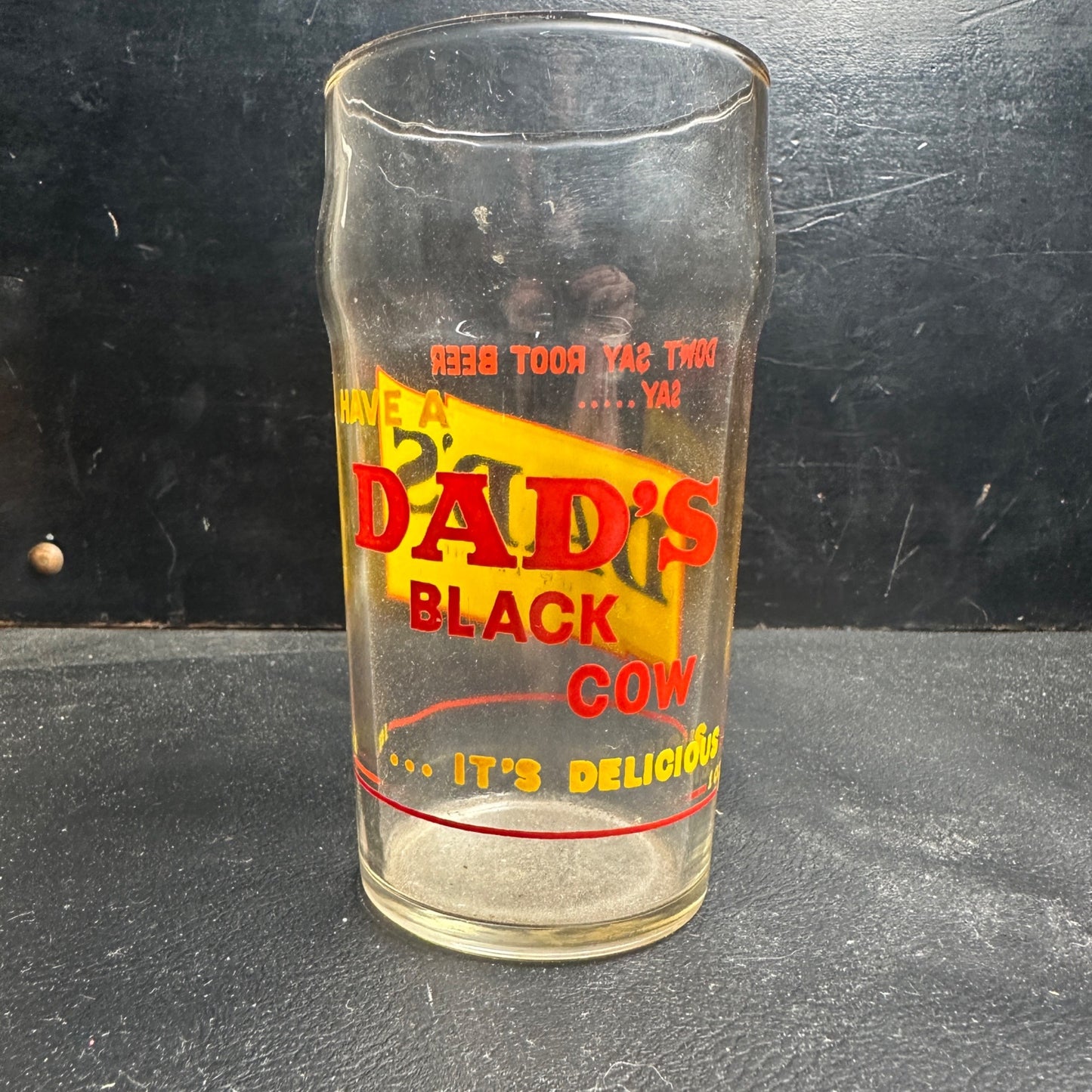 Vintage Dads Root Beer Measure Syrup Soda Fountain Glass Drinking Cup