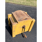 Antique Primitive Lightning 1 Butter Churn Mustard Yellow Paint Porter Blanchard