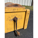 Antique Primitive Lightning 1 Butter Churn Mustard Yellow Paint Porter Blanchard