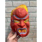Vintage 1940s Halloween Child's Devil Satan Red Costume Mask - Cheesecloth Gauze