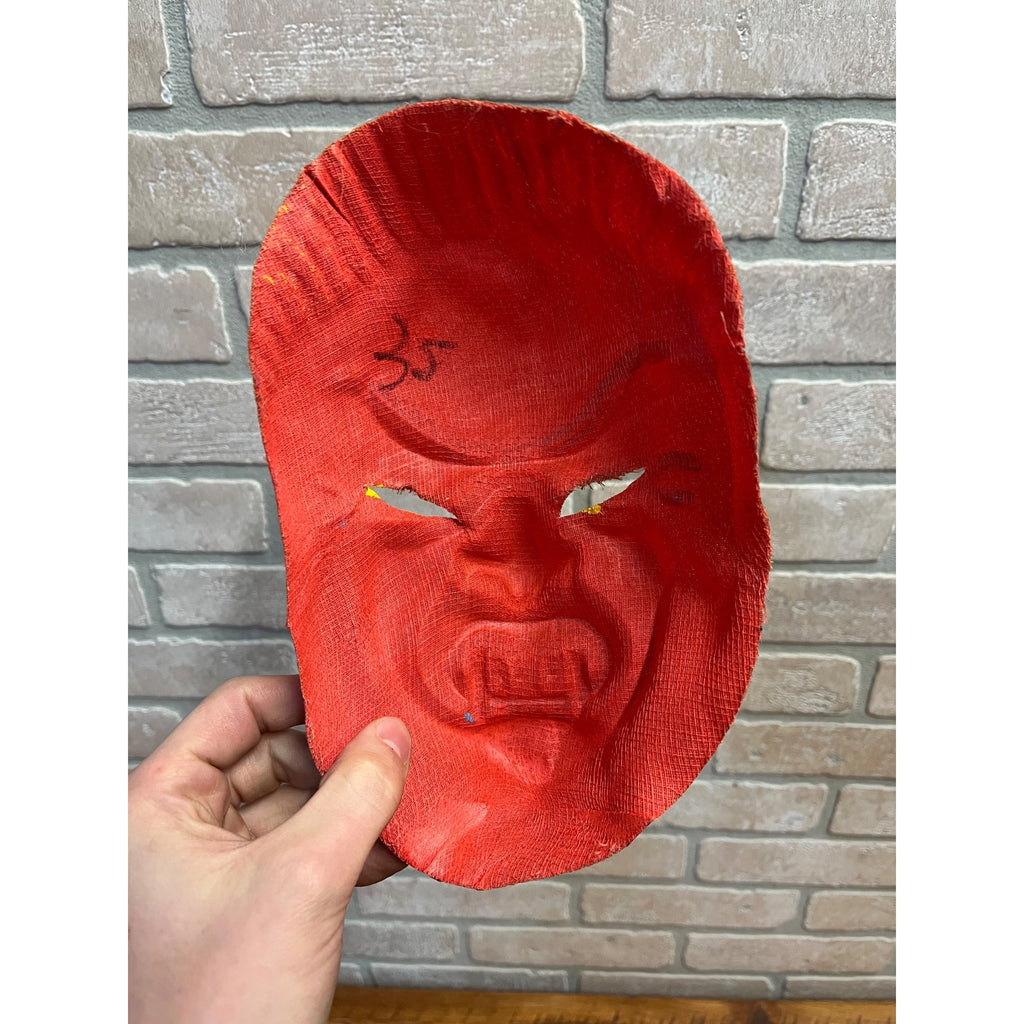 Vintage 1940s Halloween Child's Devil Satan Red Costume Mask - Cheesecloth Gauze
