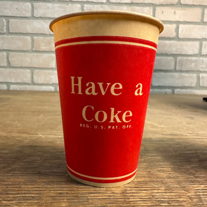 Vintage 7oz Drink Coca Cola Have A Coke Red Paper Wax Cup Soda Promo