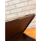 Antique Primitive Wooden Lock Box Hinged Storage Chest w/ Brass Handle - As-Is
