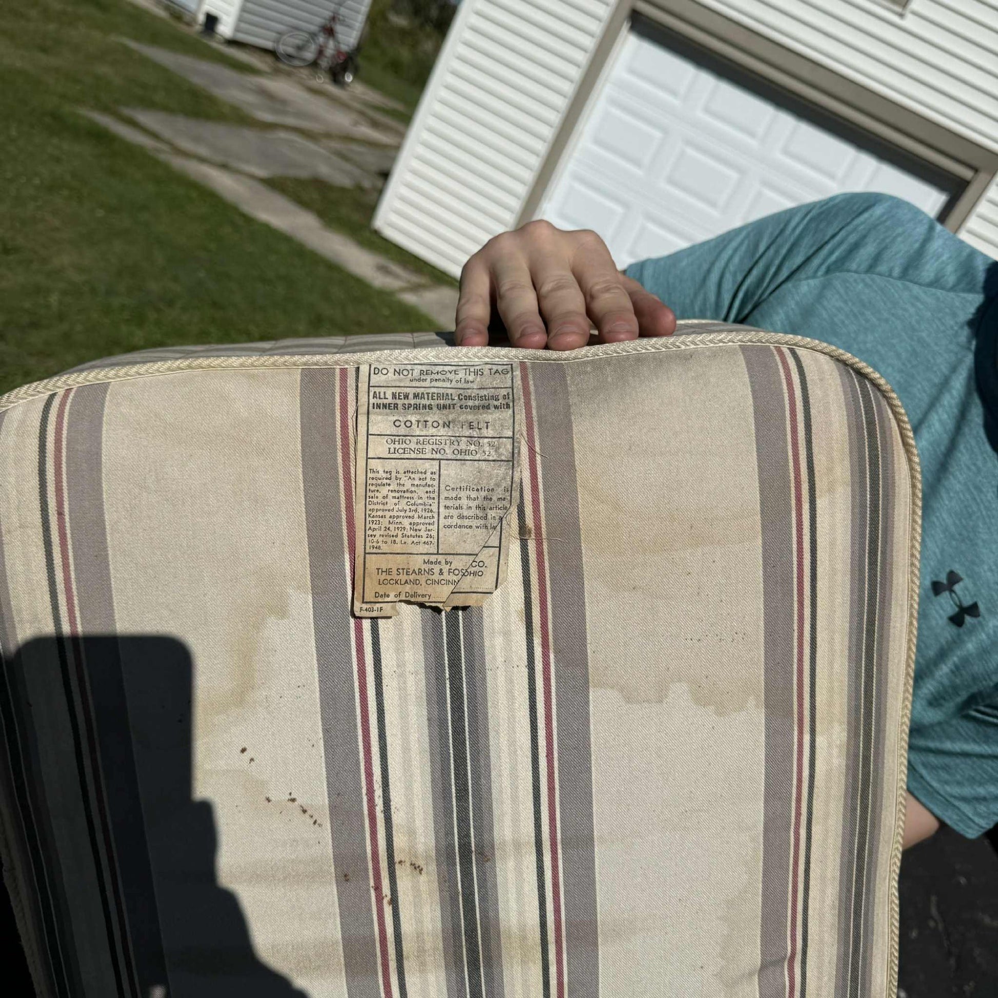 RARE Vintage 1930s Stearns & Foster Firm Posture Rest Mattress Salesman Sample