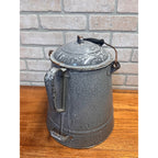 Antique Primitive Farmhouse Gray Graniteware Enamelware LARGE Cowboy Coffee Pot