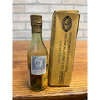 Vintage J.G. Monnet Cognac Miniature 4.5" Glass Bottle w/ Box Collectible Empty