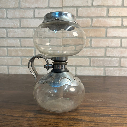 Vintage 1930s Pyrex Silex Double Bubble Percolator Coffee Pot Maker Glass