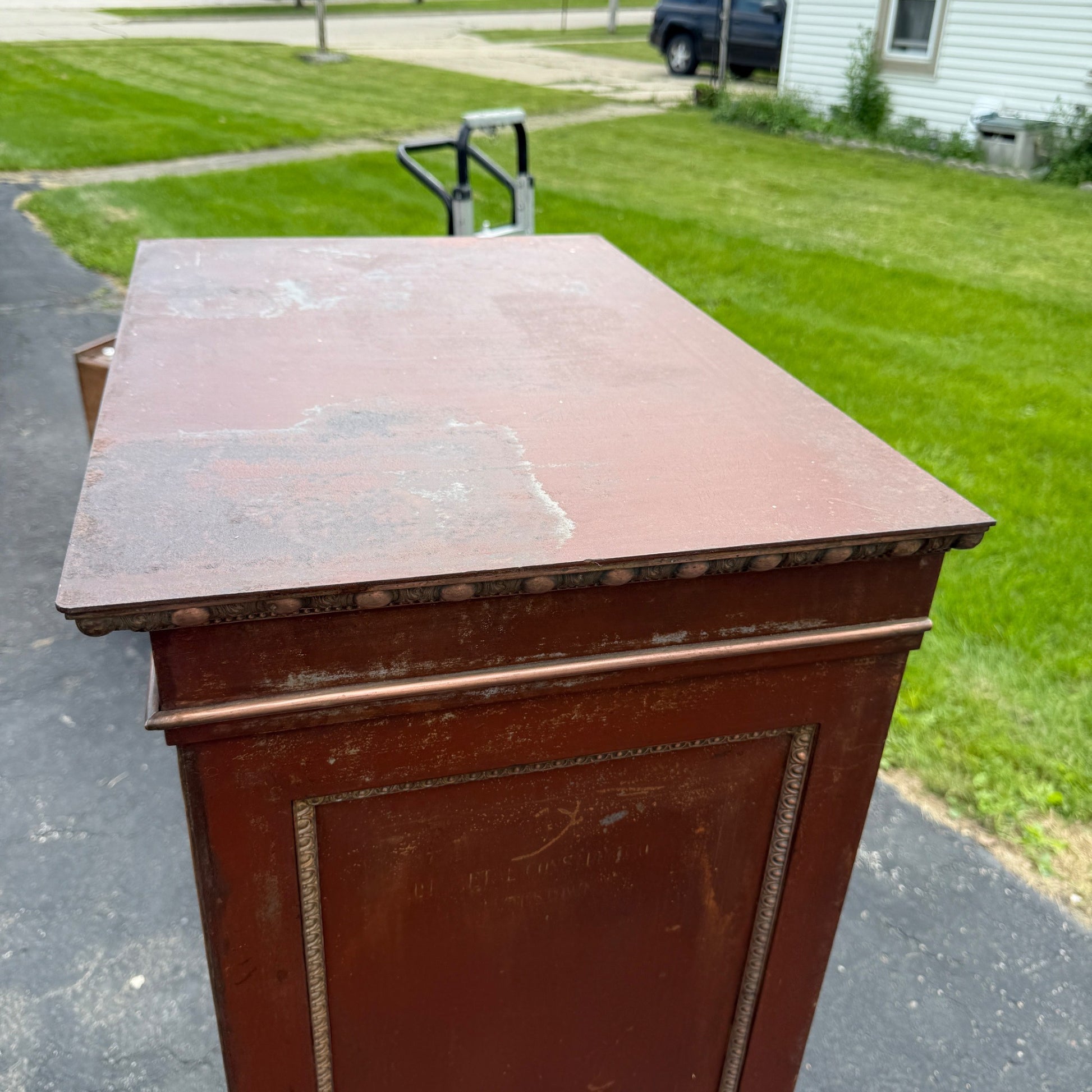 Antique 1890s Courthouse Document File Cabinet Industrial Metal Ornate
