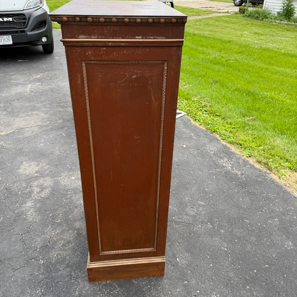 Antique 1890s Courthouse Document File Cabinet Industrial Metal Ornate