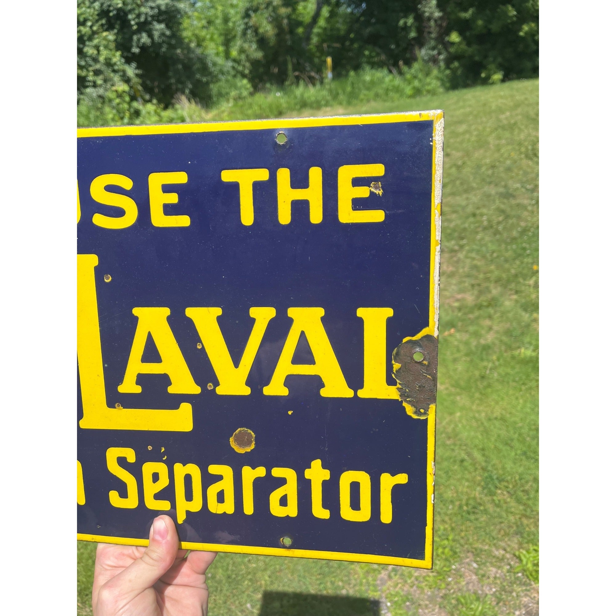 Vintage DeLaval Cream Separator Dairy Farm Advertising Porcelain Sign Original