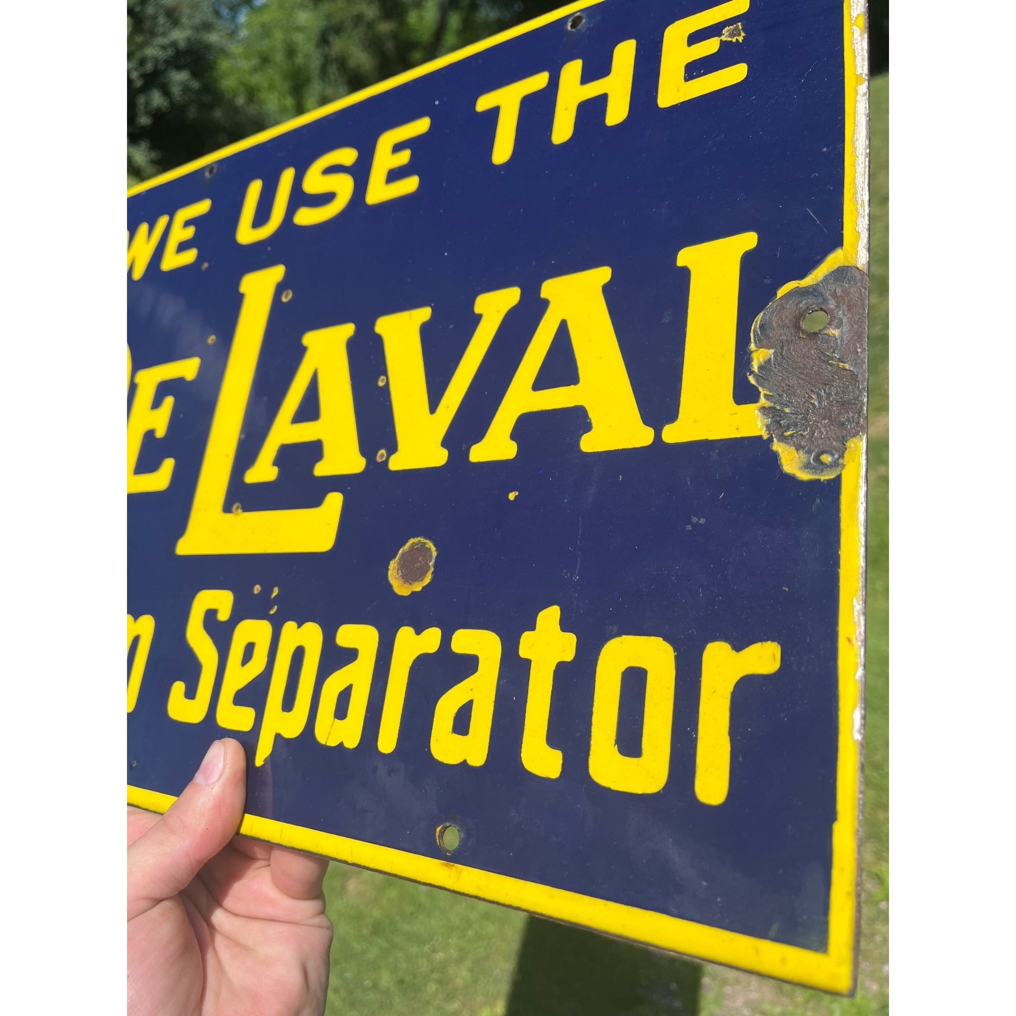 Vintage DeLaval Cream Separator Dairy Farm Advertising Porcelain Sign Original