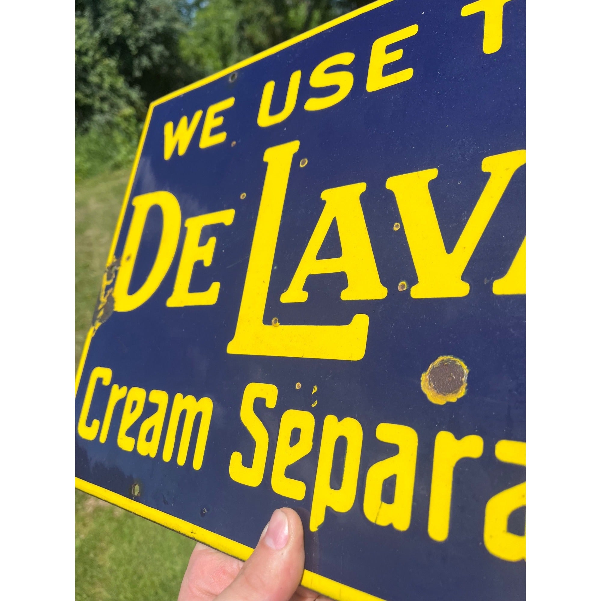 Vintage DeLaval Cream Separator Dairy Farm Advertising Porcelain Sign Original