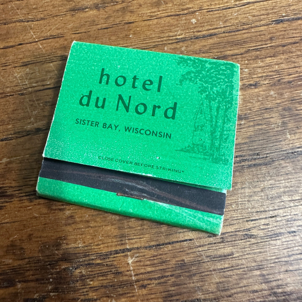 Vintage Hotel Du Nord Full Unstruck Matchbook Sister Bay Wis