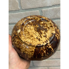 Vintage Rockingham Brown Glaze Stoneware Pottery Cuspidor Ladies Spittoon