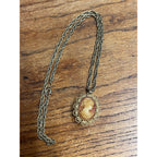 Vintage Andre Rivalle Gold Tone Cameo Watch Pendant Necklace 17 Jewel - Repair