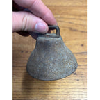 Antique 19th c. Primitive Farm Animal Neck Strap Bell Goat Lamb Small 2.5"