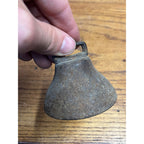 Antique 19th c. Primitive Farm Animal Neck Strap Bell Goat Lamb Small 2.5"
