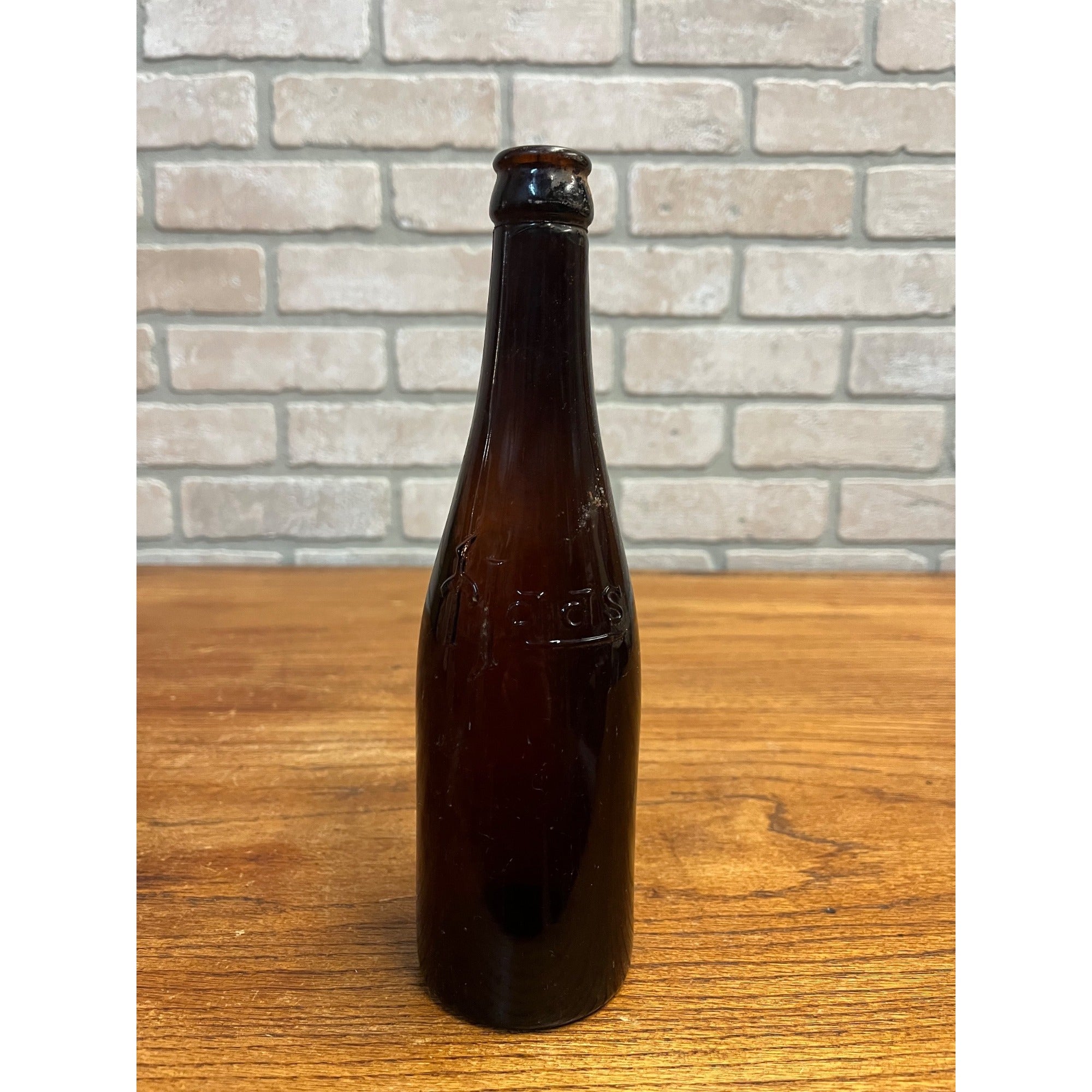 Vintage John Haas Brewing Co. Embossed Beer Bottle Ripon Wisconsin Amber Glass