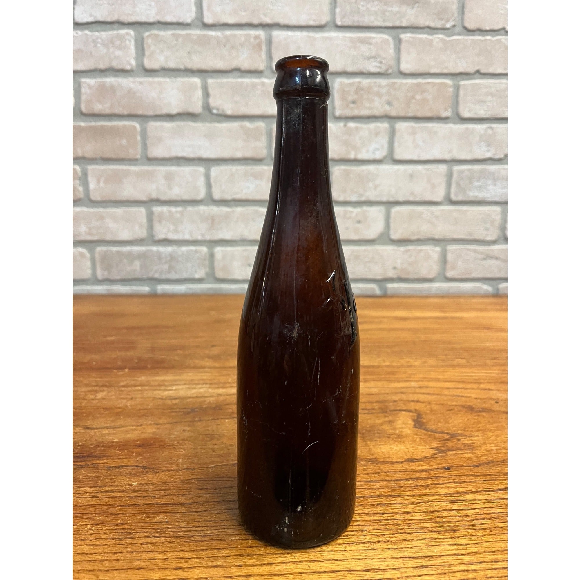 Vintage John Haas Brewing Co. Embossed Beer Bottle Ripon Wisconsin Amber Glass