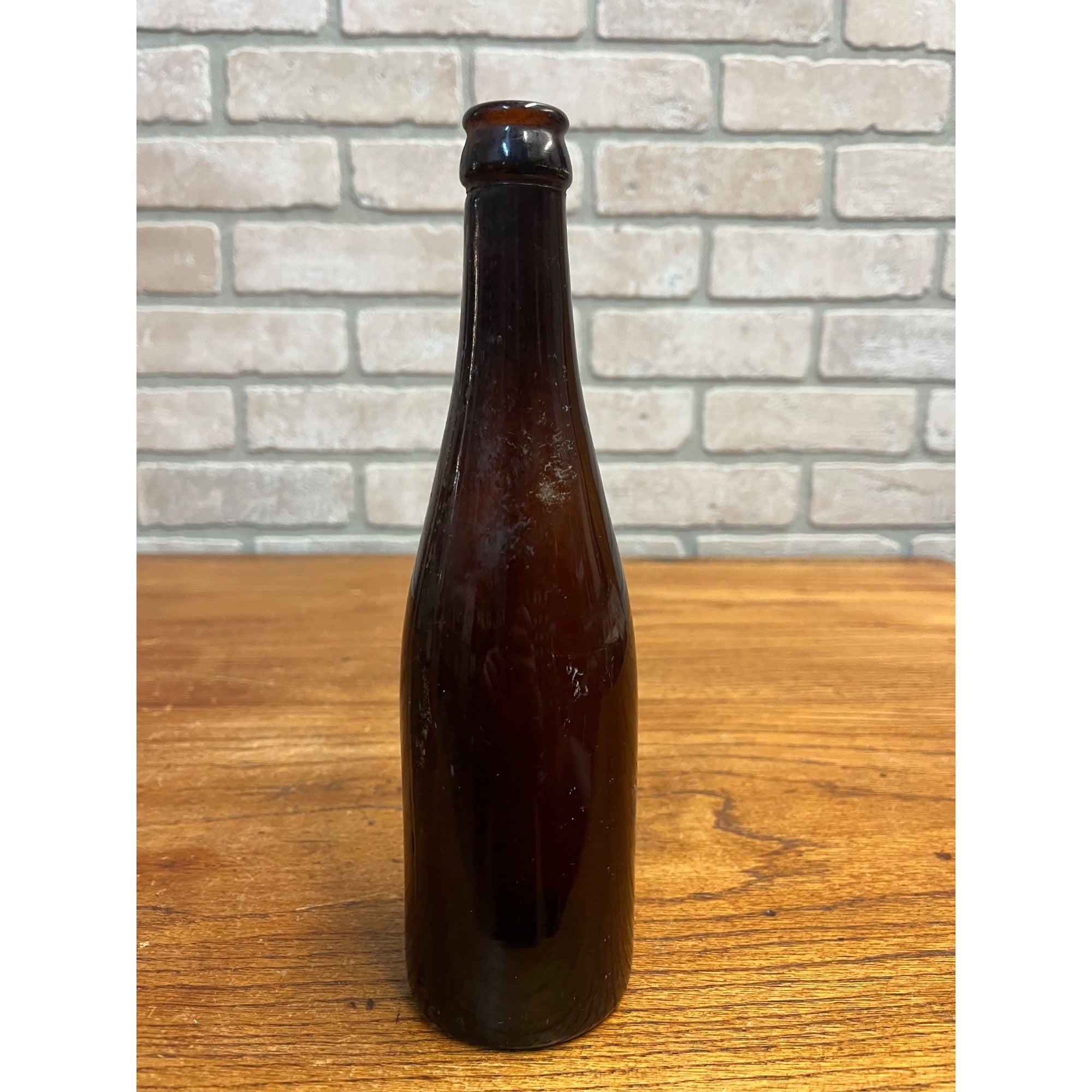 Vintage John Haas Brewing Co. Embossed Beer Bottle Ripon Wisconsin Amber Glass