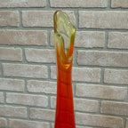 Vintage 11-1/2" Viking Art Glass Orange Bud Vase Drip Glows
