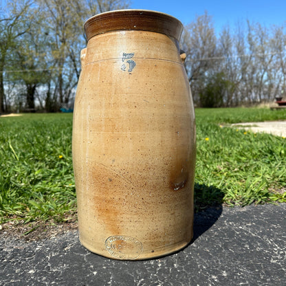 Antique Pierron Milwaukee WI 5 Gallon Salt Glaze Stoneware Churn Crock Wisconsin