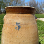 Antique Pierron Milwaukee WI 5 Gallon Salt Glaze Stoneware Churn Crock Wisconsin