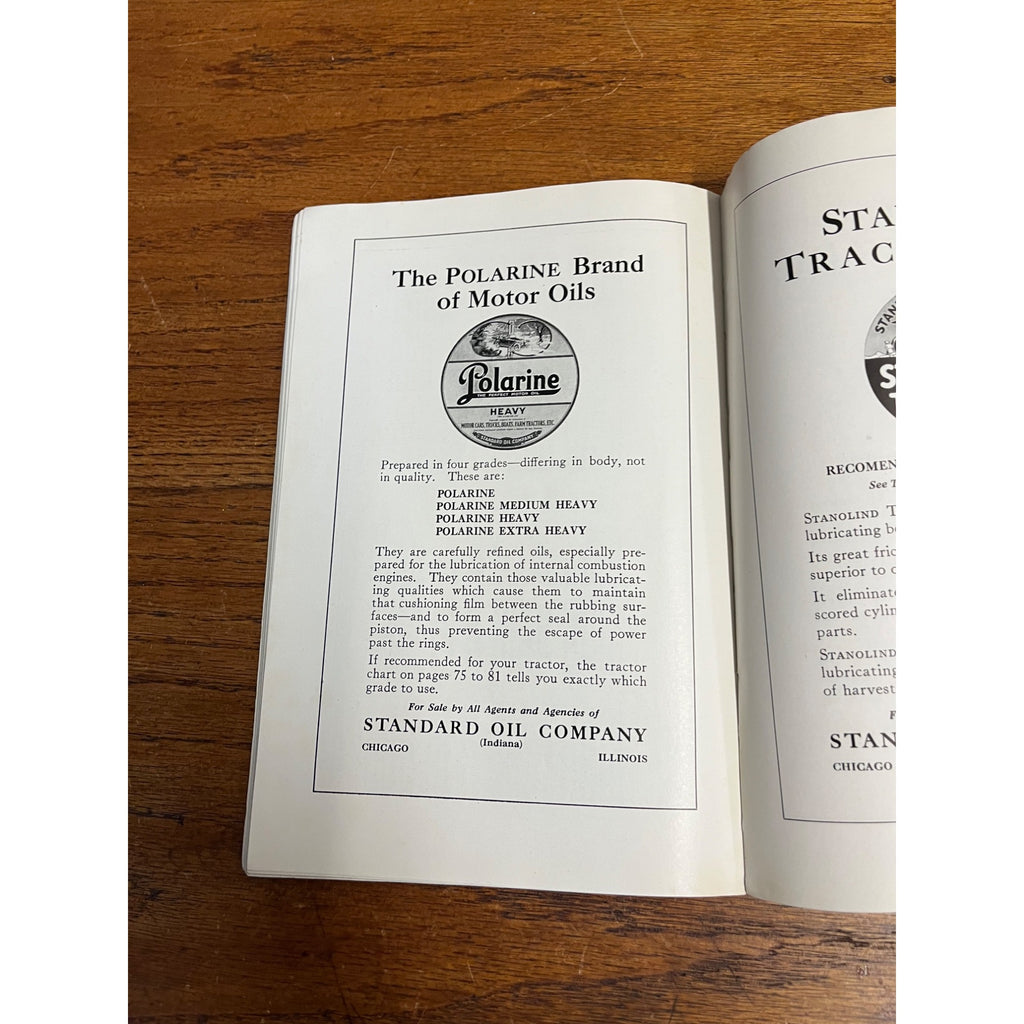 1919 Standard Oil Company Tractor Lubrication Manual Illustrated - Gas Station