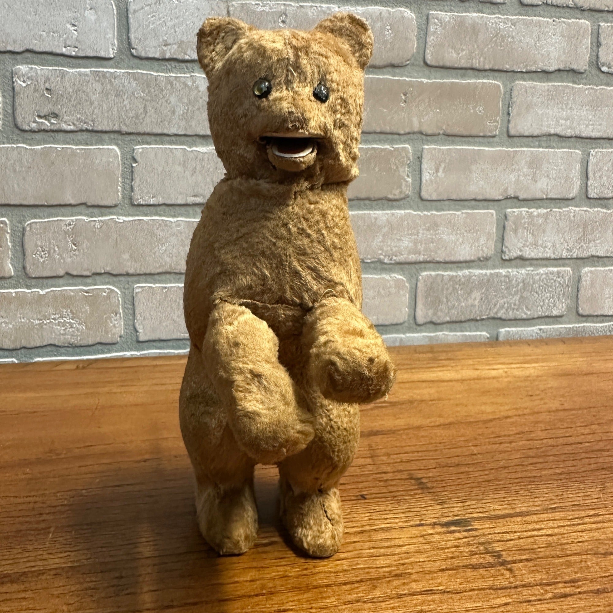 Vintage Mohair Brown Wind up Bear Toy WORKS