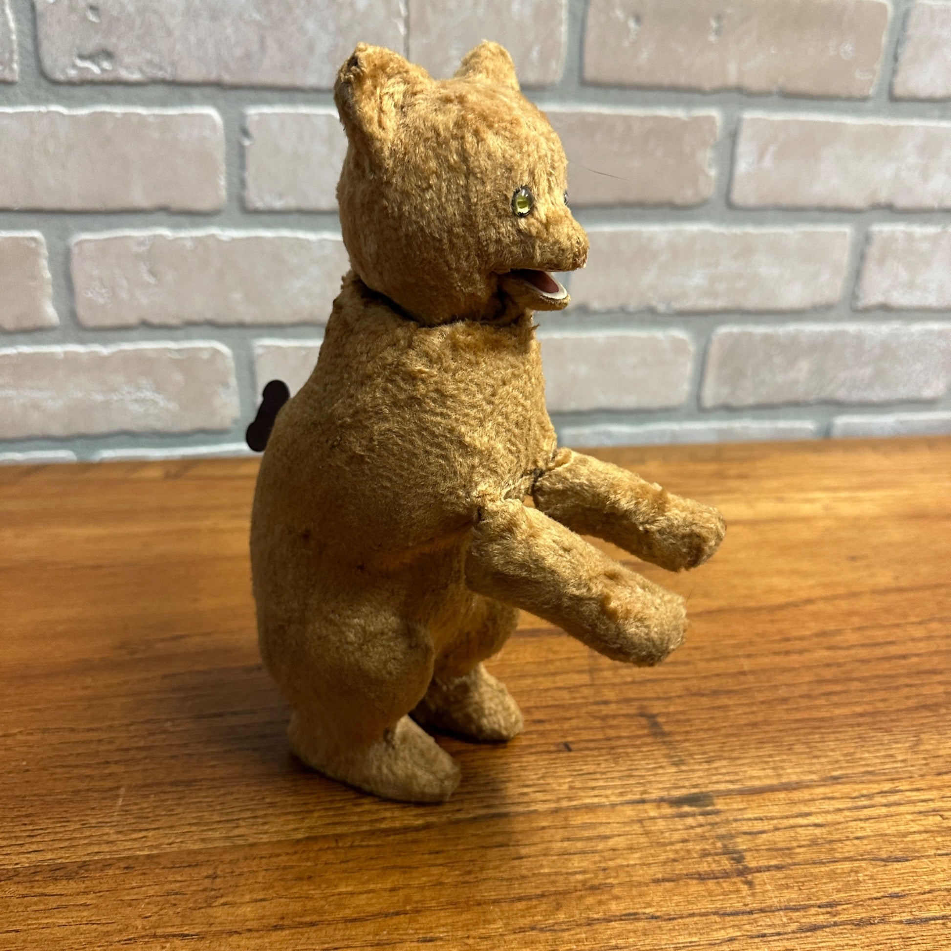 Vintage Mohair Brown Wind up Bear Toy WORKS