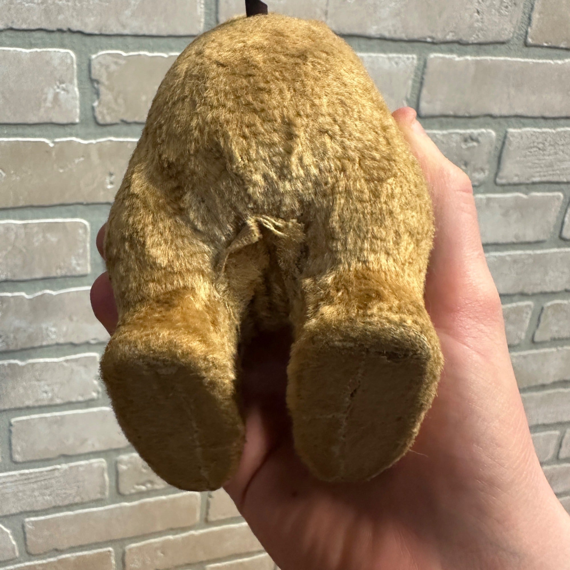 Vintage Mohair Brown Wind up Bear Toy WORKS