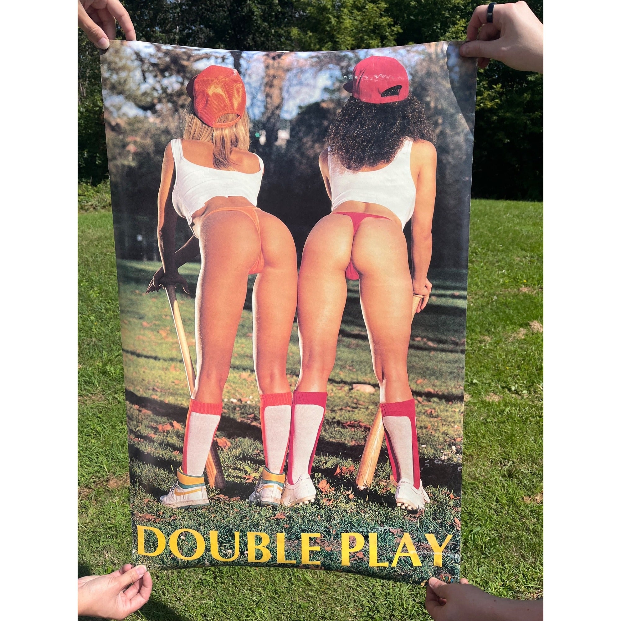 Vintage Double Play Baseball Funky Model Girls 1992 Poster 22x34" #3340