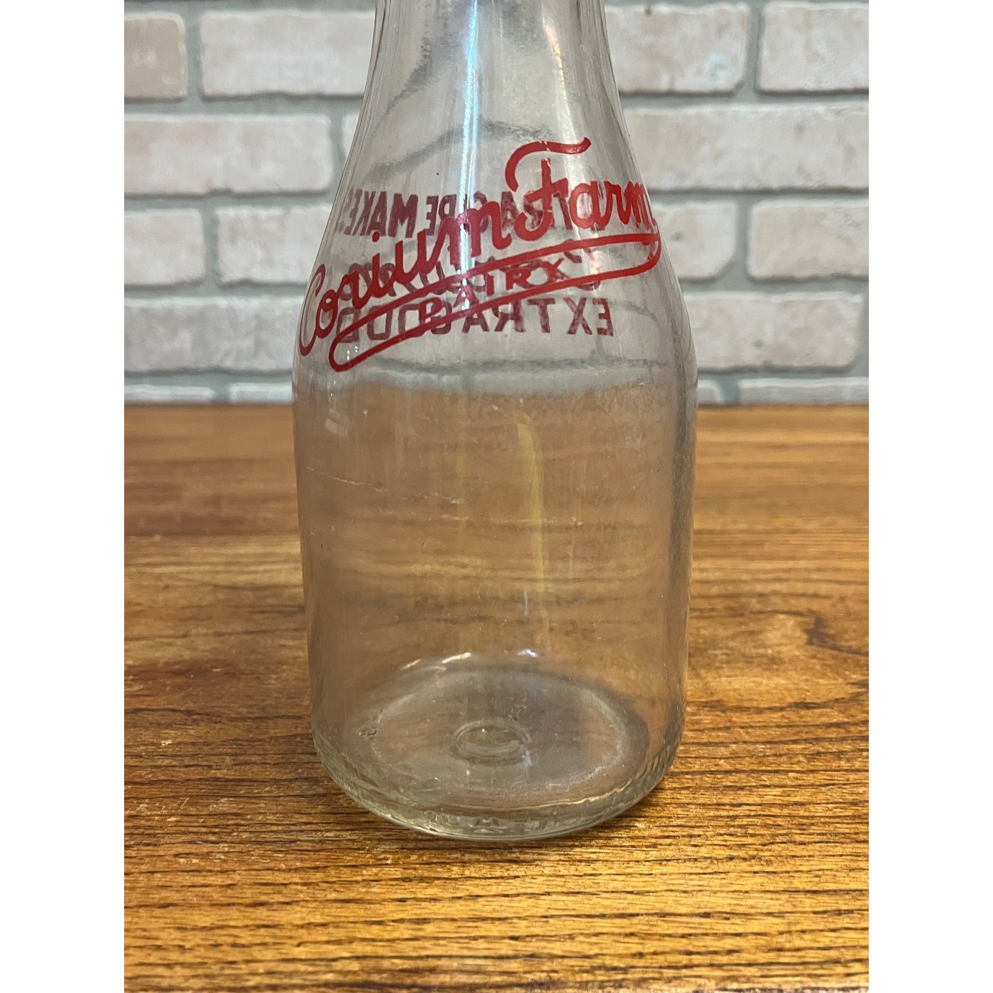 Vintage Corium Dairy ACL Quart Milk Bottle Fond du Lac Wis WI Wisconsin