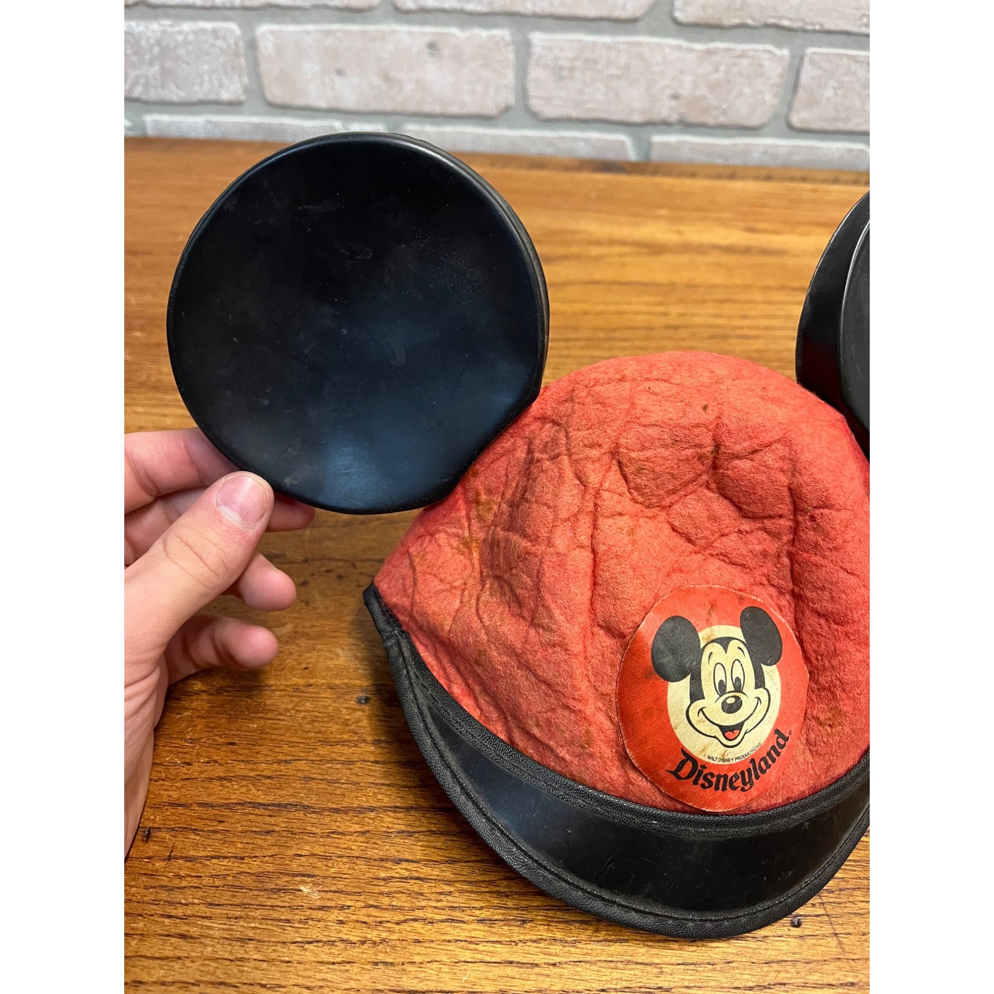 Vintage 1970s Disneyland Mickey Mouse Ears Child's Felt Cap Hat