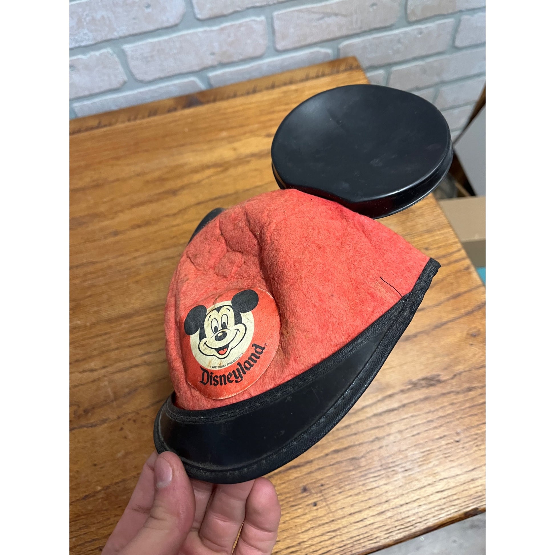 Vintage 1970s Disneyland Mickey Mouse Ears Child's Felt Cap Hat