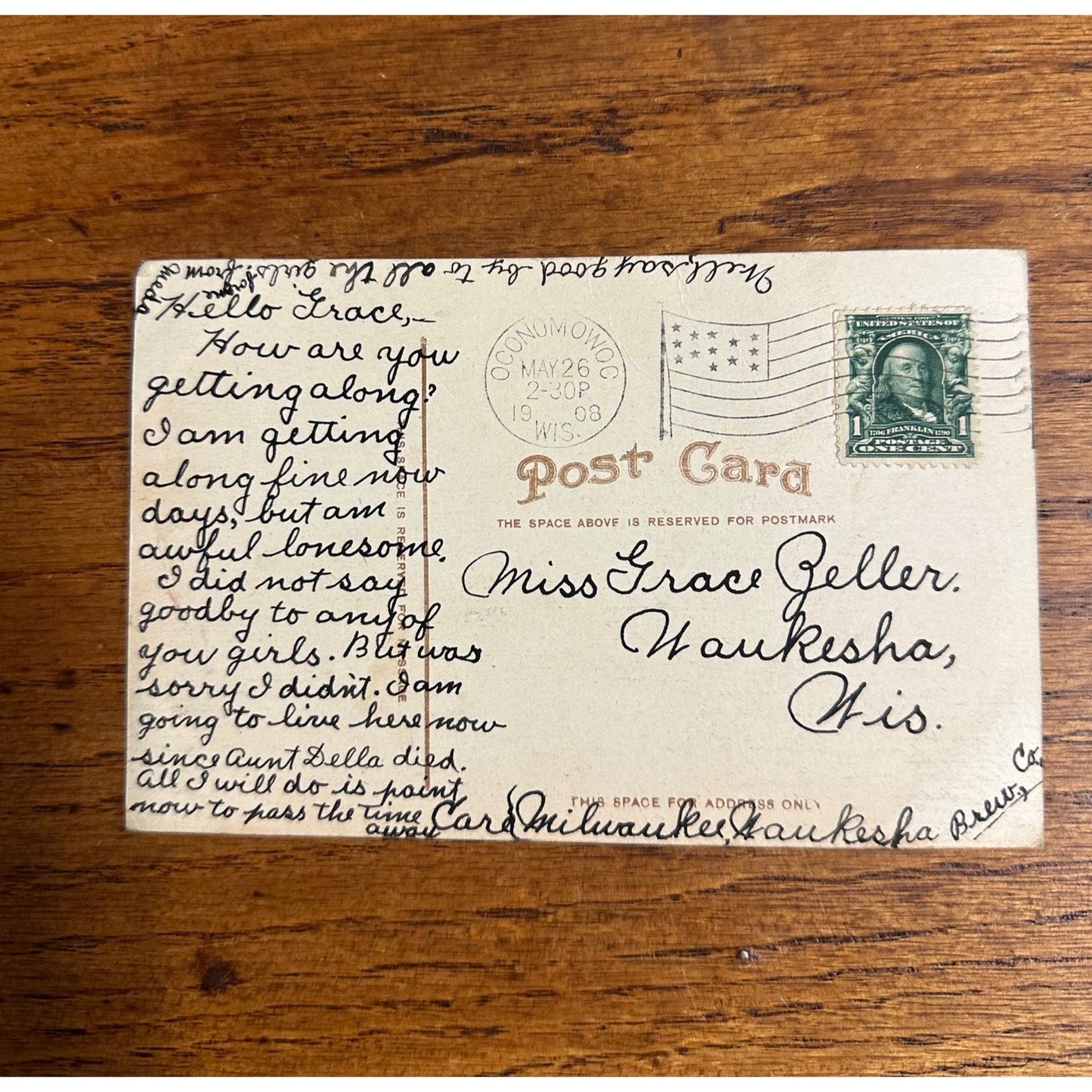 Vintage 1908 Danforth Lock Oconomowoc Wisconsin Wis Original Postcard WI