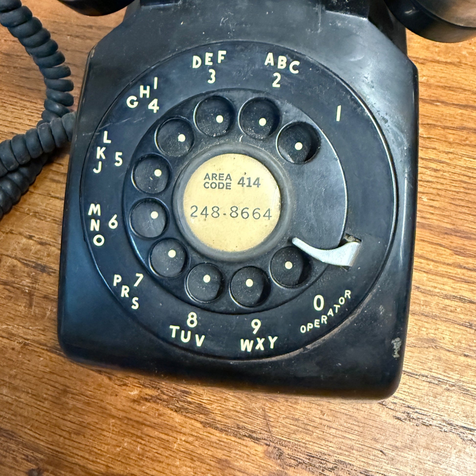 Vintage Black Western Electric Rotary Phone w/ Silver Plate Handset Cover
