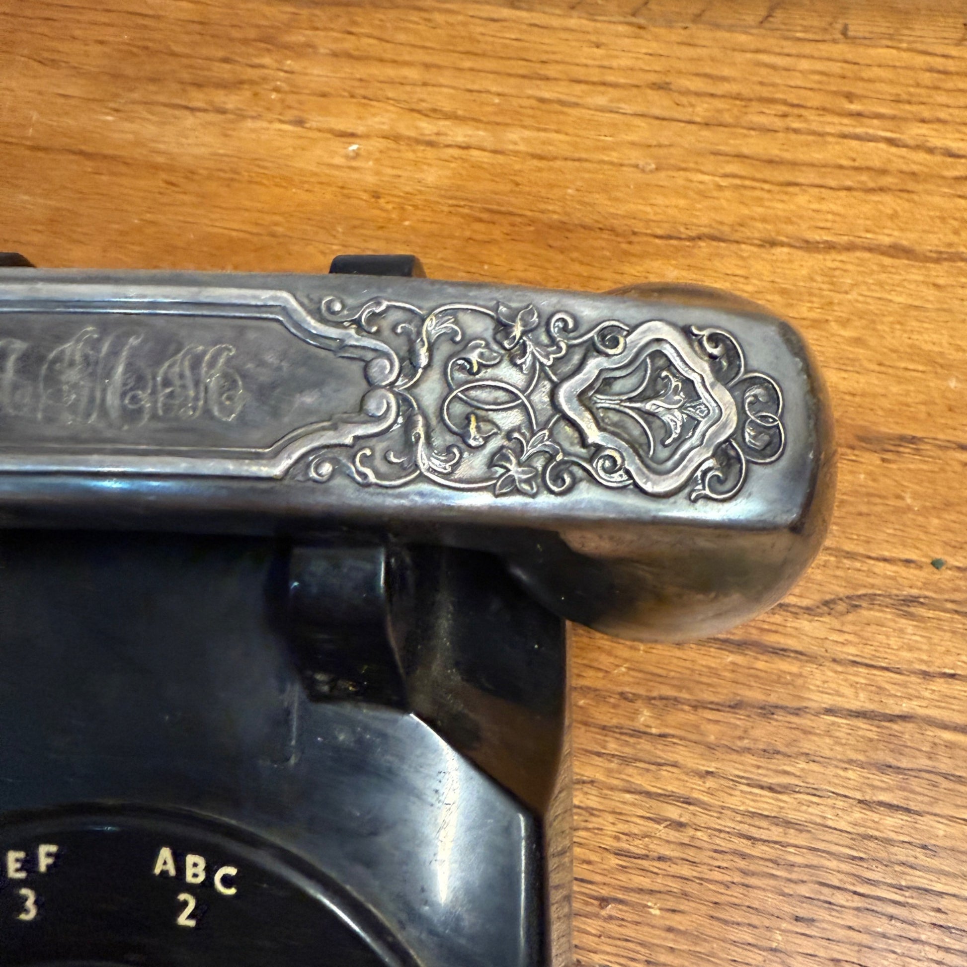 Vintage Black Western Electric Rotary Phone w/ Silver Plate Handset Cover